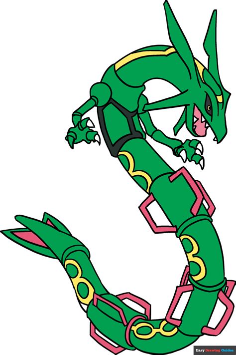 how to draw rayquaza easy